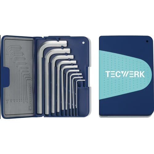 TECWERK Winkelschraubendrehersatz 9-tlg.Klappkassette SW 1,5-10mm kurz S2-Stahl TECWERK
