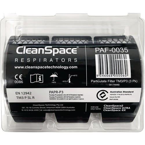 CLEANSPACE Partikelfilter PAF-0035 f.CleanSpace Sys.EN 12942 TM3 P3 3 St./Pack CLEANSPACE