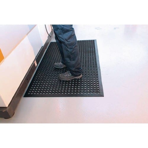 COBA Arbeitsplatzbodenbelag Fertigmatte L1500xB900xS10mm schwarz Gum.COBA