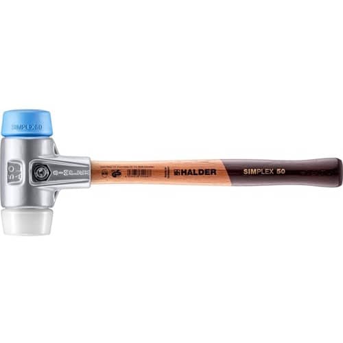 HALDER Schonhammer SIMPLEX L.350mm Kopf-D.50mm HO Superplast.weiß/TPE-soft blau HALDER