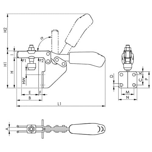 AMF Waagrechtspanner Nr.6833 Gr.3 Winkelfuß AMF