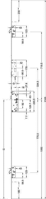 WINKHAUS Automatik Mehrfachverriegelung T-AV4DOR-U2460 L124P/45 A9 92/8 M2 LS MC,