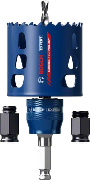 BOSCH EXPERT Tough Material Lochsäge-Starter-Set, 51 x 60 mm. Für Dreh- und Schlagbohrer