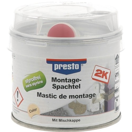 PRESTO 2K-Montagespachtel hell-ocker,Härter rot 250g Dose PRESTO