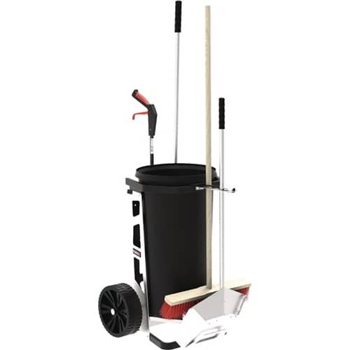FLORA Reinigungswagen Tonne 60 l,Greifzange,Schaufel,Besen STA FLORA