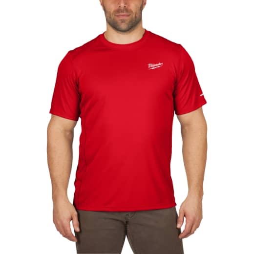 MILWAUKEE Funktions-T-Shirt rot mit UV-Schutz WWSSRD-S