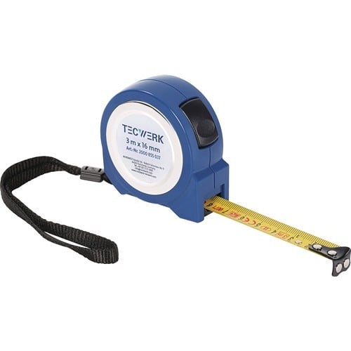 TECWERK Taschenrollbandmaß L.8m B.25mm mm/cm EG II ABS Selbstarretierung TECWERK