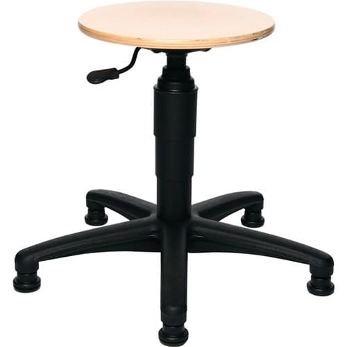 TOPSTAR Drehhocker m.Bodengl.Buche natur Sitz-H.390-520mm TOPSTAR