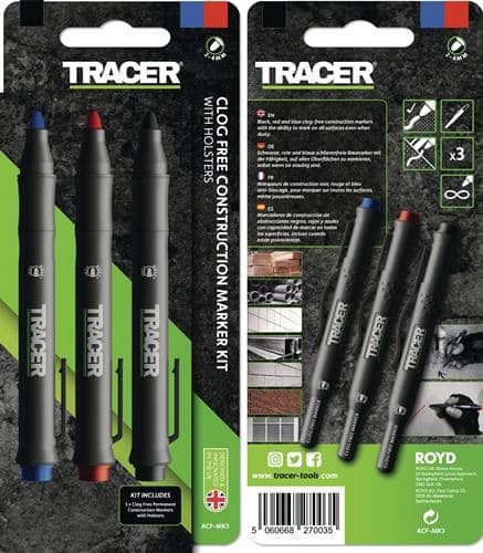 OX TOOLS Baumarkierungsset TRACER Clog Free schwarz,blau,rot OX TOOLS