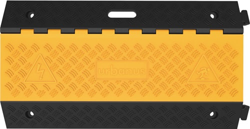 Schlauch- u.Kabelbrücke L900xB500xH70mm Gum.schwarz/gelb 3 Kanäle
