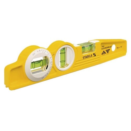 STABILA Torpedowasserwaage 81 SV REM W360 25cm Alu.gelb ± 0,5mm/m m.Gürteltasche STABILA