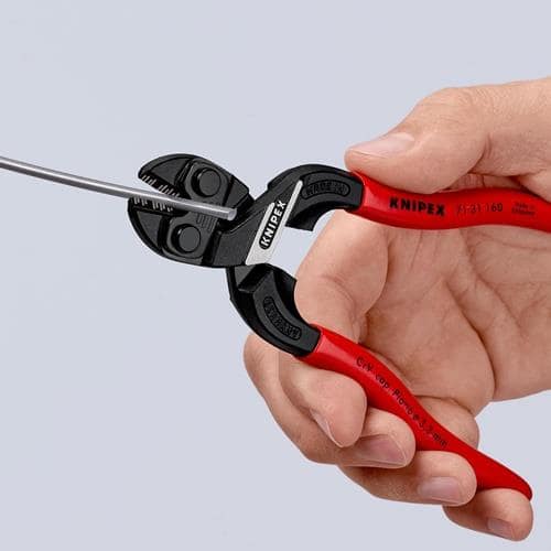 KNIPEX Kompaktbolzenschneider CoBolt® L.160mm Ku.-Überzug ger.3,3mm m.Aussparung