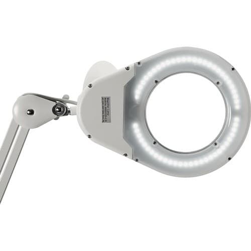LED-Lupenleuchte Glaslinse 127mm 5 Zoll Standfuß schwarz m.Abdeckung,runder Kopf