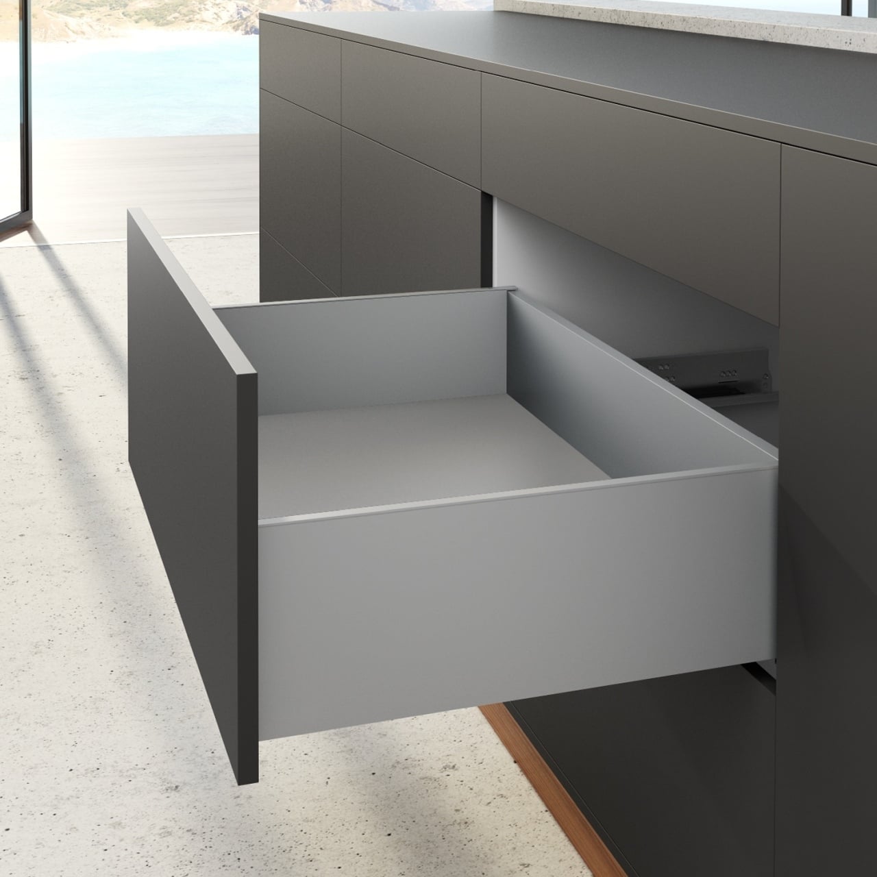 HETTICH AvanTech YOU Set Zarge Höhe 187 mm, NL 650 mm, silber, links und rechts, 9255270