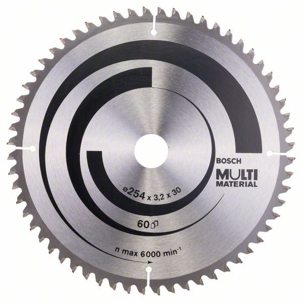 BOSCH Kreissägeblatt Multi Material, 254 x 30 x 3,2 mm, 60