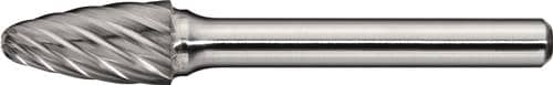 TECWERK Frässtift RBF INOX D.12mm Kopf-L.25mm Schaft-D.6mm HM Verz.Normal,fein TECWERK