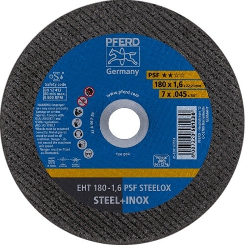 PFERD TOOLS Trennscheibe PSF STEELOX D180x1,6mm ger.INOX Bohr.22,23mm PFERD