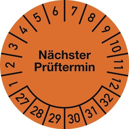 Nordwest Mehrjahresprüfplakette D.20mm Nächster Prüftermin 2027-2032 Folie Btl.a 100 St.
