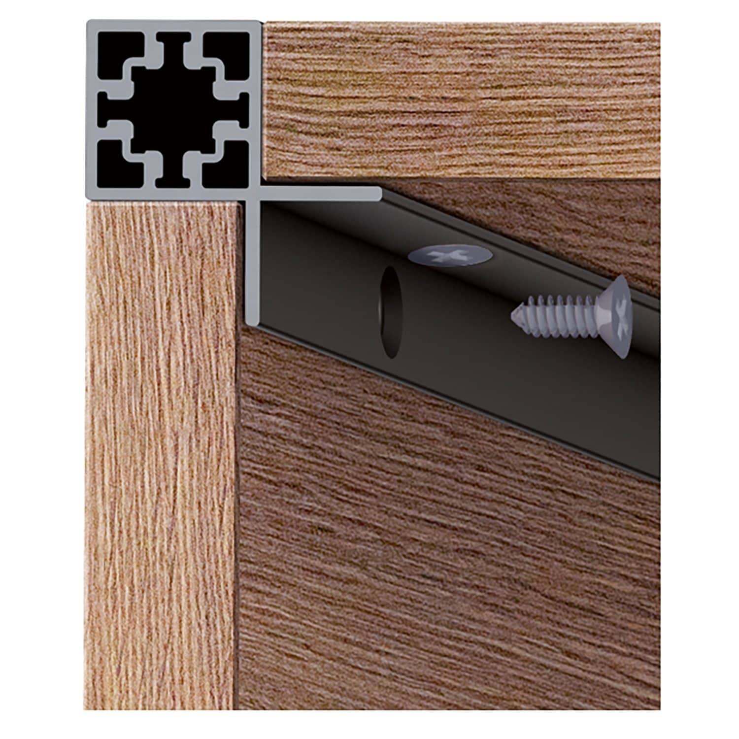 HETTICH Cadro Eckprofil anschraubbar, 3000 mm, schwarz matt, 9303886