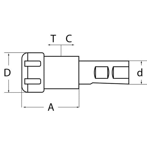 TECWERK Gewindeschneidfutter Synchron DIN 1835 B+E M3-M10 Schaft-D.20mm A.-L.58mm TW