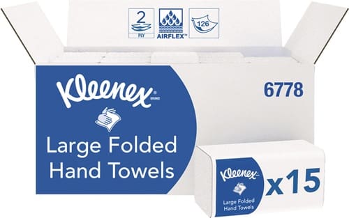 KLEENEX Falttuch KLEENEX® 6778 2-lag.weiß L.ca.320mmxB.ca.215mm 15 Pk.x124 Tü.=1860 Tü.