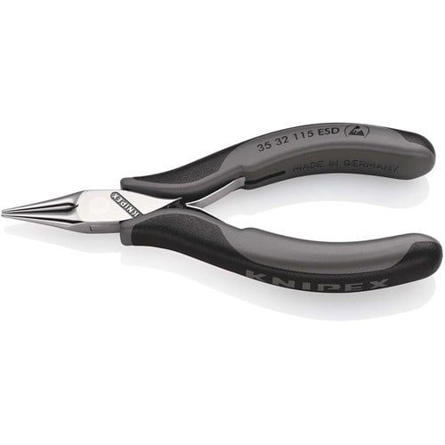 KNIPEX Elektronik-Greifzange Gesamt-L.115mm ESD flachbreite Backen spiegelpol.Form 3