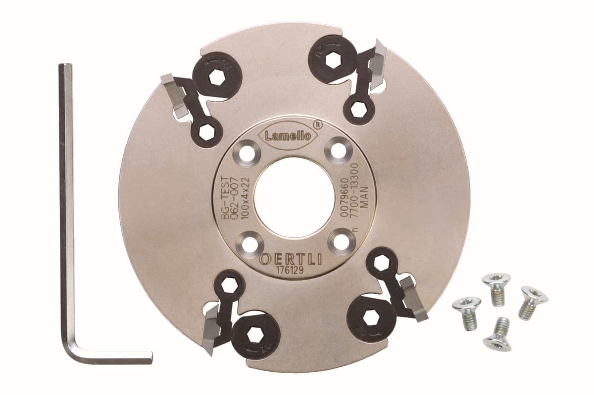 LAMELLO Wendenschneidenfräser für Nutfräsmaschine, HW, Ø100x4xØ22 mm, Z4, WS, NL 4, mit Nabe, 132001