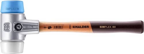HALDER Schonhammer SIMPLEX L.405mm Kopf-D.60mm HO Superplast.weiß/TPE-soft blau HALDER