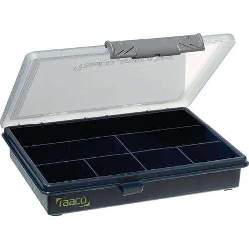 RAACO Sortimentskasten B175xT143xH32mm 7 Fächer transp.dunkelblau RAACO