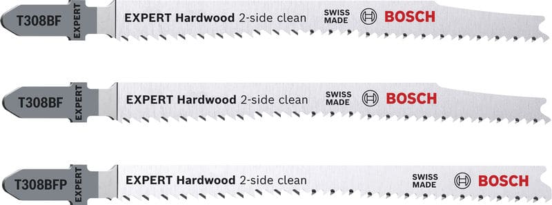 BOSCH EXPERT ‘Hardwood 2-side clean‘ Stichsägeblatt-Set, 2-tlg., T308BF/BFP. Für Stichsägen