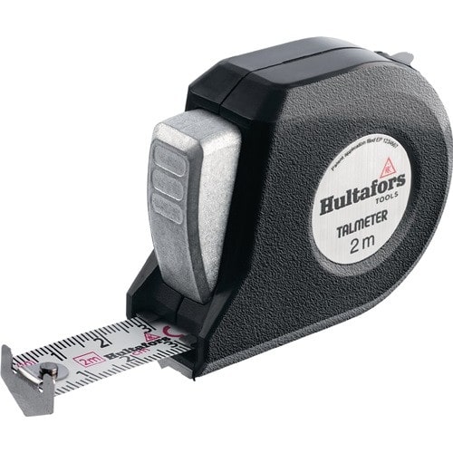 HULTAFORS Taschenrollbandmaß Talmeter L.3m B.16mm mm/cm EG II ABS Messlasche HULTAFORS