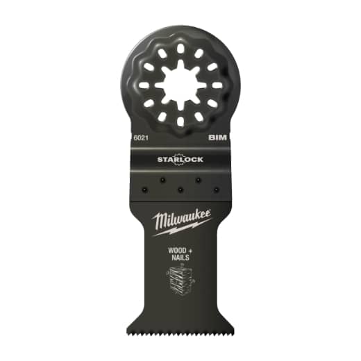 MILWAUKEE 35 x 42 mm Multitool Starlock Bi-Metall Tauchsägeblatt für Schnitte in Holz mit Nägeln
