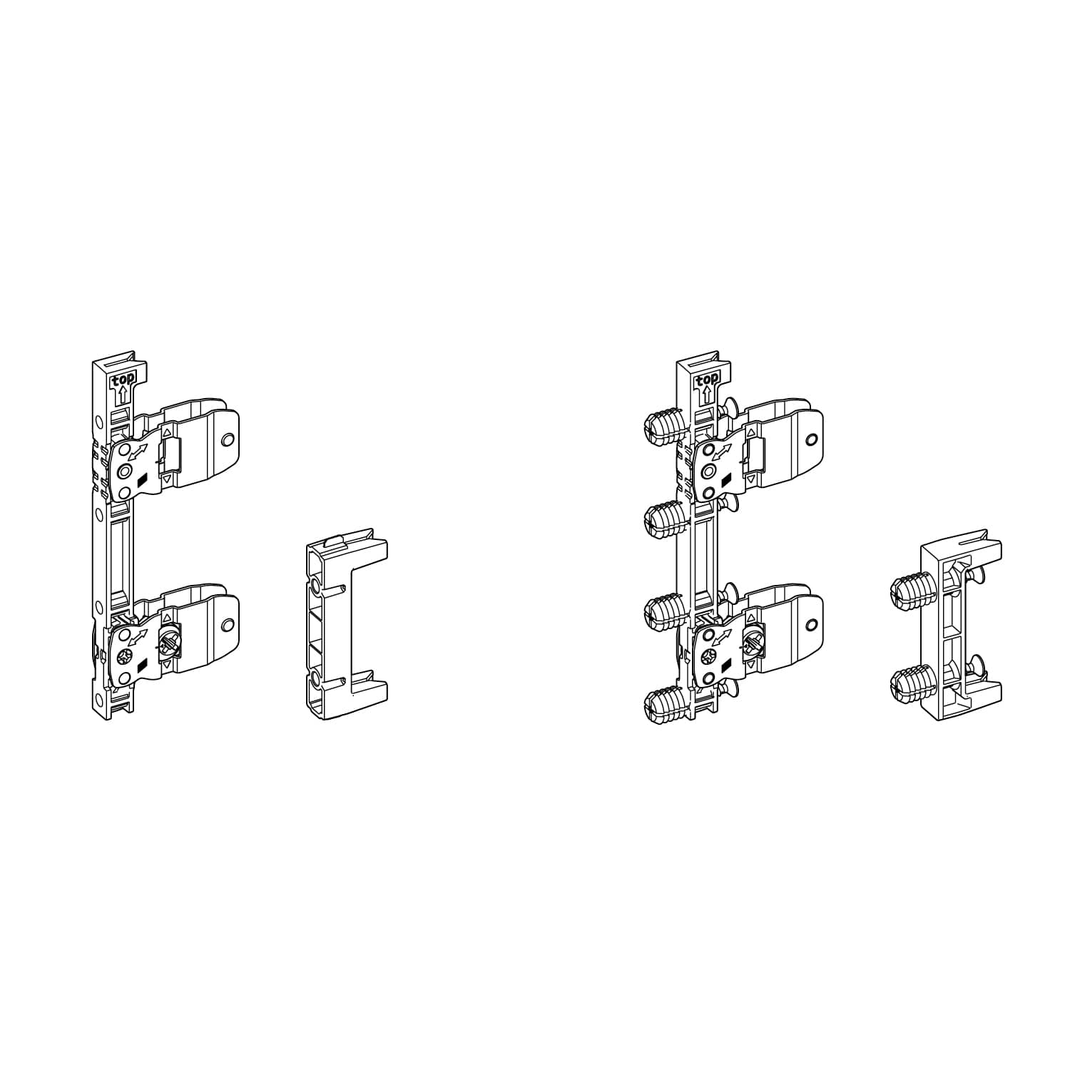 HETTICH AvanTech YOU Set Frontbefestigung und Stabilisator für Zarge, Höhe 251 mm, zum Einschlagen, 9359508