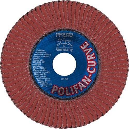 PFERD TOOLS Fächerscheibe POLIFAN® A SGP CURVE ALU D.125mm K.40 Korund A-COOL Ausf.L PFERD