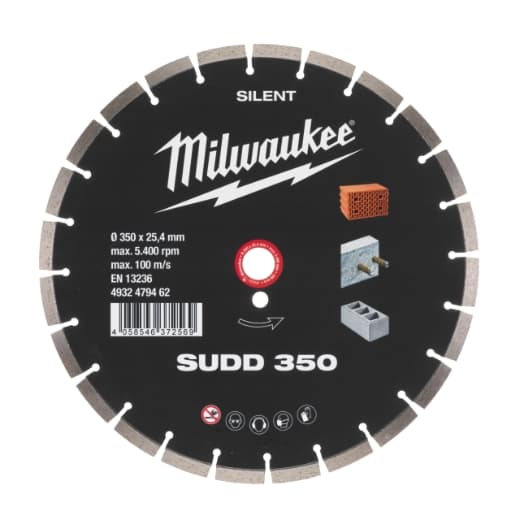 MILWAUKEE für harte Materialien Diamanttrennscheibe Silent SUDD 350 mm