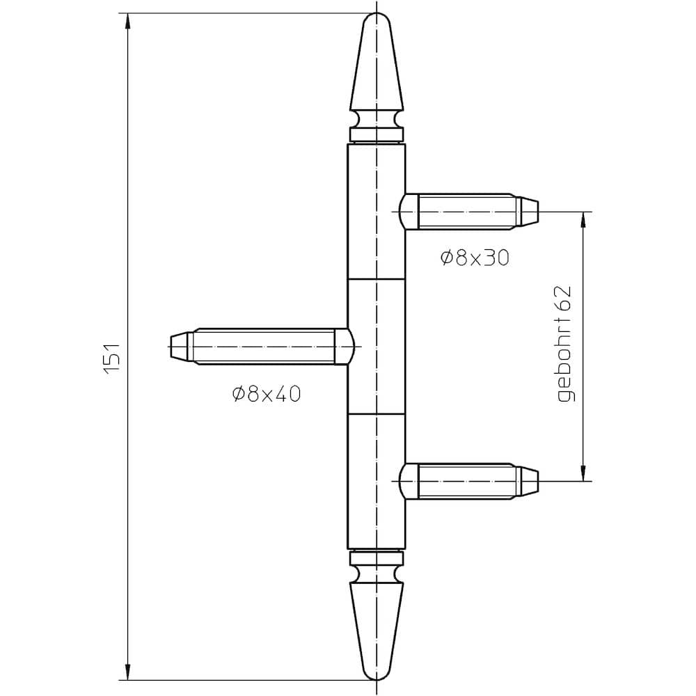 SIMONSWERK Einbohrband BAKA® C 1-13ZK G13, Stahl,