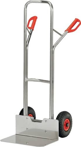 FETRA Stapelkarre H.1300mm Schaufel-L300xB480mm Luft-Bereifung Trgf.200kg alufarben