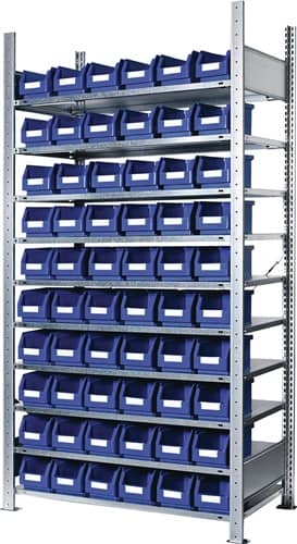 KAPPES Steckregal H2000xB1000xT300mm Grundregal 10 Stahl-Bd.60xGr.6 blau KAPPES