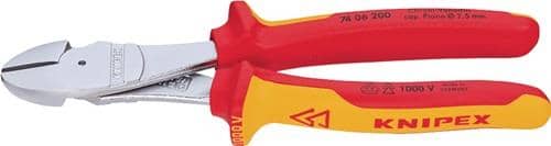 KNIPEX Kraft-Seitenschneider isoliert m.MK-Hüllen VDE verchromt 250mm