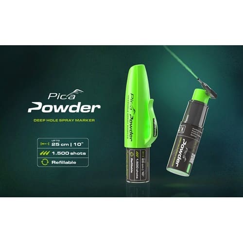PICA Spray-Marker Powder DeepHole grün-fluoreszierend Inh.20g f.tiefe Bohrlöcher PICA