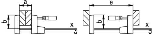 BESSEY Flächenspanner UK Spann-W.600mm A.80mm Spreiz-W.min./max.172/270mm BESSEY