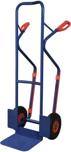 TECWERK Stapelkarre m.Kufen H.1300mm Schaufel-L250xB320mm PU-Bereifung Trgf.300kg blauTW