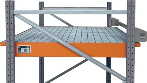BAUER Einhängewanne Auffangvol.200l L1750xB1250/915xH160mm Stahlbl.m.Gitterrost orange