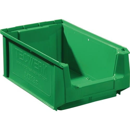 TECWERK Sichtlagerkasten L350/300xB210xH140mm PE grün TECWERK