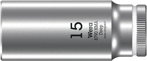 WERA Steckschlüsseleinsatz 8790 HMA Deep 1/4 Zoll a6-KT.SW 15mm L.50mm WERA