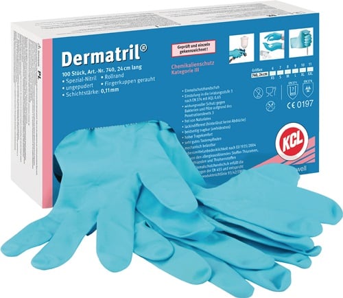 HONEYWELL Einw.-Handsch.Dermatril 740 Gr.10 blau Nitril 100 St./Box