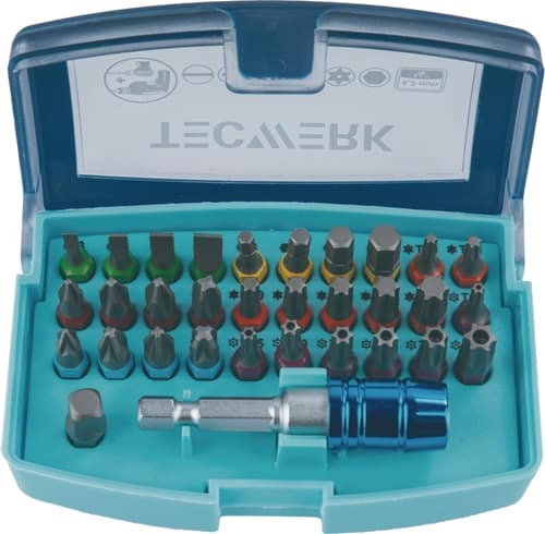 TECWERK Bitsortiment 32-tlg.Schlitz/PH/PZD/TX/TX-BO/6Kt.TECWERK