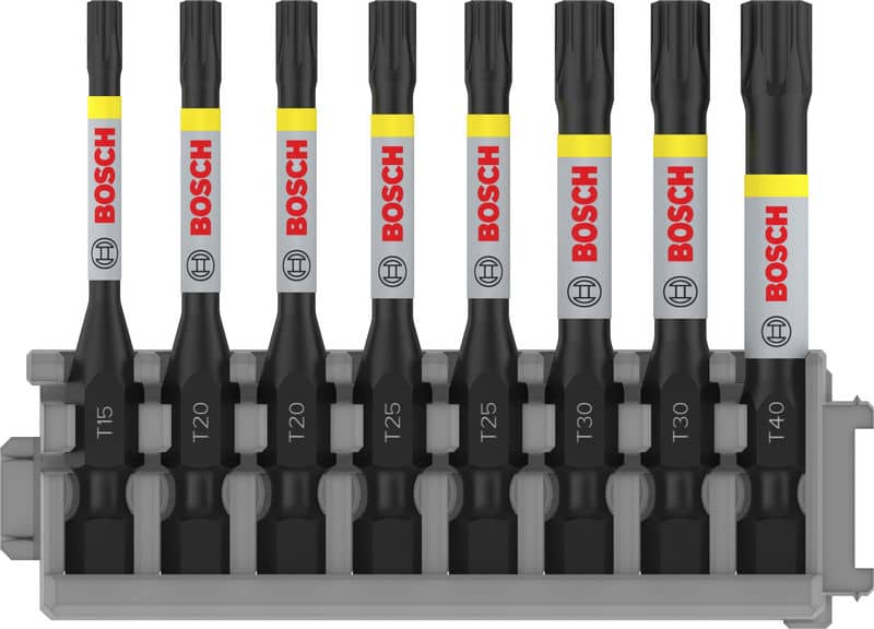 BOSCH Schrauberbit-Set Impact Control, 8-teilig, 1 x T15, T40, 2x T20, T25, T30, 50 mm