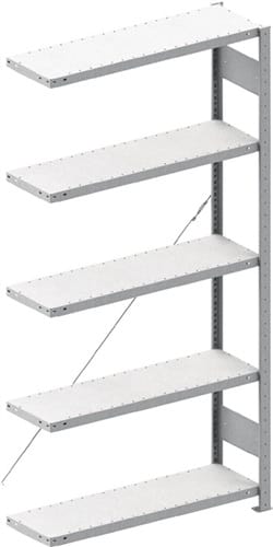 META Steckregal H2000xB1000xT400mm Anbauregal 5 Stahlböden Trgf.230kg lichtgrau META