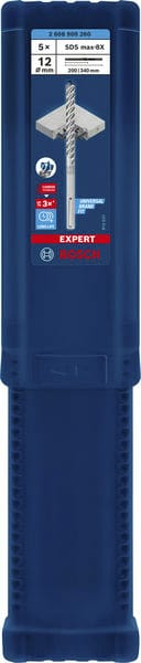 BOSCH EXPERT SDS max-8X Hammerbohrer, 12 x 200 x 340 mm, 5 Stück. Für Bohrhämmer